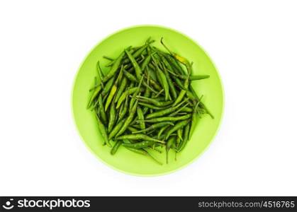 Hot peppers isolated on the white background