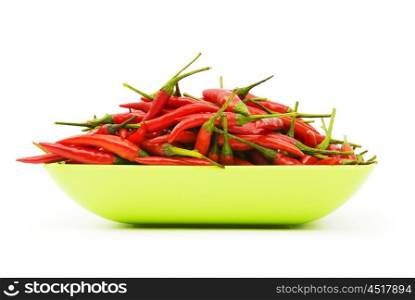 Hot peppers isolated on the white background
