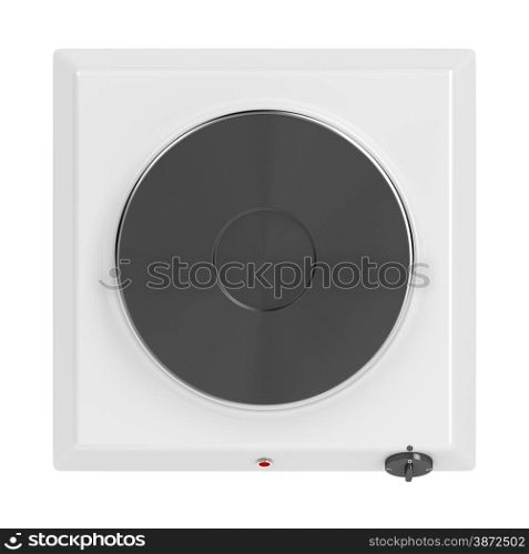 Hot plate isolated on white background, top view