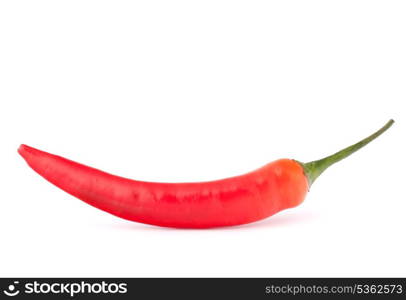 Hot red chili or chilli pepper isolated on white background cutout