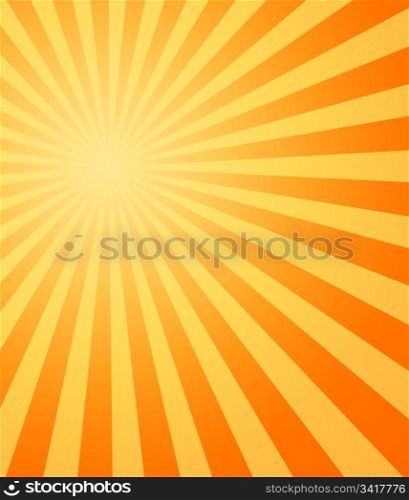 hot sun. large yellow and orange image of the hot summer sun beating down