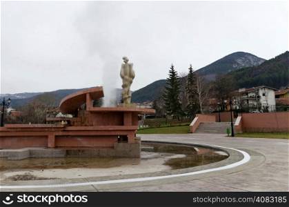 Hot thermal spring, geyser with 103 grad C, Sapareva banya, Bulgaria