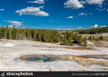 Hot thermal spring in Yellowstone . Hot thermal spring in Yellowstone National Park, Wyoming, USA