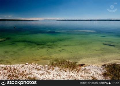 Hot thermal spring in Yellowstone Lake, West Thumb Geyser Basin area, Wyoming, USA