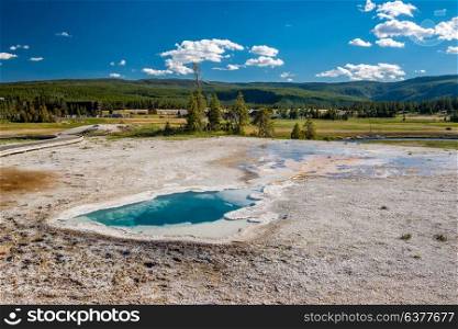 Hot thermal spring in Yellowstone National Park, Wyoming, USA