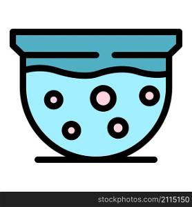 Hot tub icon. Outline hot tub vector icon color flat isolated. Hot tub icon color outline vector