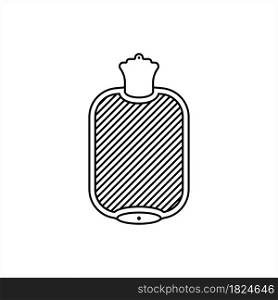 Hot Water Bottle Icon, Hot Water Bottle With Stopper Icon Vector Art Illustration