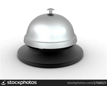Hotel bell on white isolated background. 3d