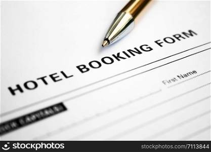 Hotel booking form