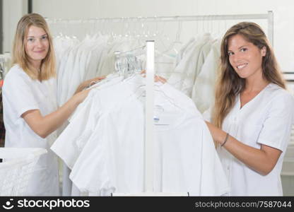 hotel female chambermaid at work