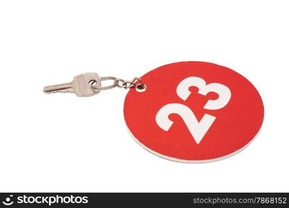 Hotel key isolated on white background