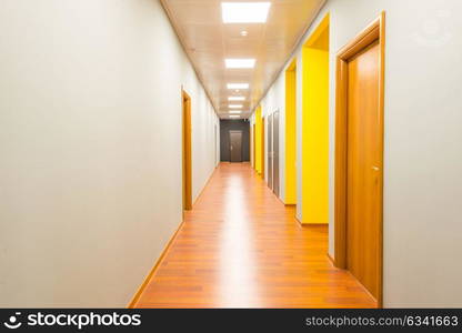 Hotel lobby corridor with modern design