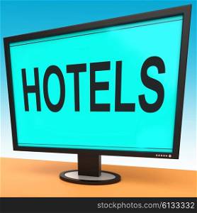 Hotel Monitor Showing Motel Hotels And Room