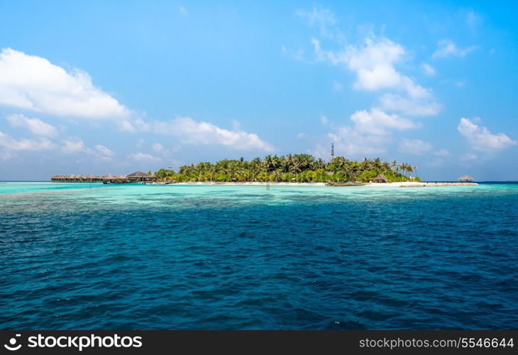 Hotel on the island. Maldives Indian Ocean