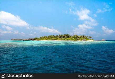 Hotel on the island. Maldives Indian Ocean