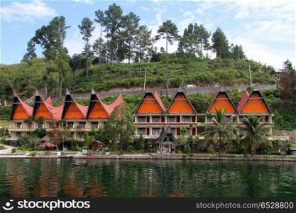 Hotel on the Samosir island of lake Toba, Indonesia