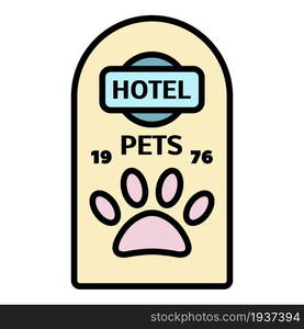 Hotel pets logo. Outline hotel pets vector logo color flat isolated. Hotel pets logo, outline style