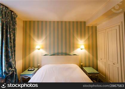 Hotel room with double bed