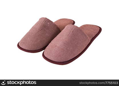 hotel slipper on white background