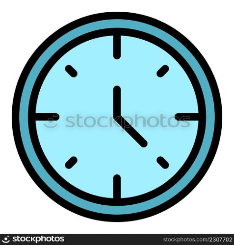 Hotel wall clock icon. Outline hotel wall clock vector icon color flat isolated. Hotel wall clock icon color outline vector