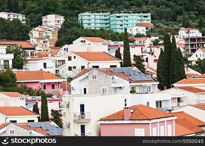 Hotels and local houses in Petrovac, Montenegro