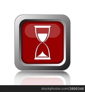 Hourglass icon. Internet button on white background