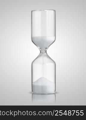 hourglass isolated on gray background