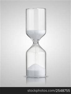 hourglass isolated on gray background