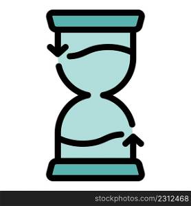 Hourglass reliability icon. Outline hourglass reliability vector icon color flat isolated. Hourglass reliability icon color outline vector