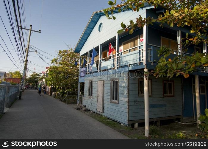 House along the street, Utila, Bay Islands, Honduras