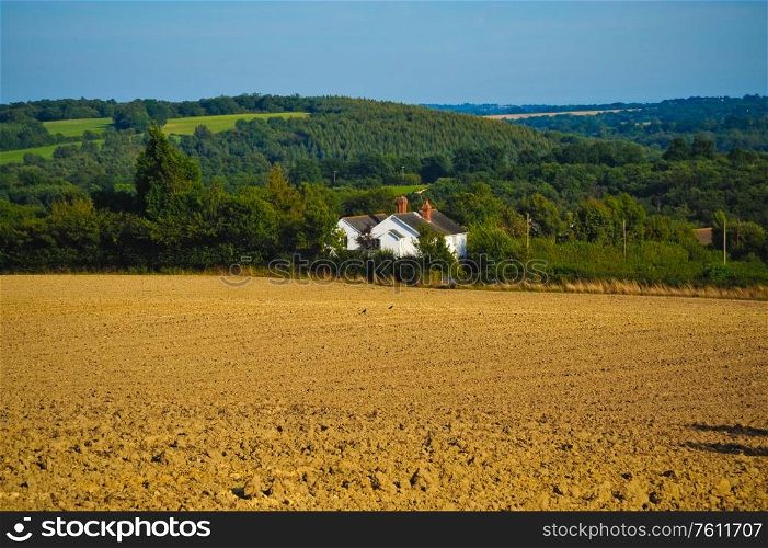 House and field in England