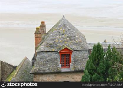 House at the abbey of Mont Saint Michel. Normandy, France