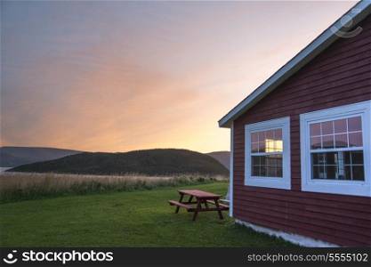 House at the coast, Norris Point, Gros Morne National Park, Newfoundland And Labrador, Canada
