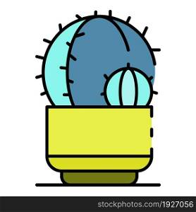House cactus icon. Outline house cactus vector icon color flat isolated. House cactus icon color outline vector