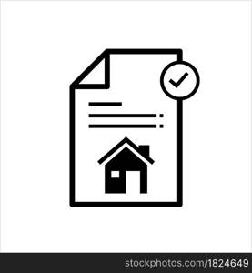 House Document Icon, Home Document Icon, Property, Real Estate Document Vector Art Illustration