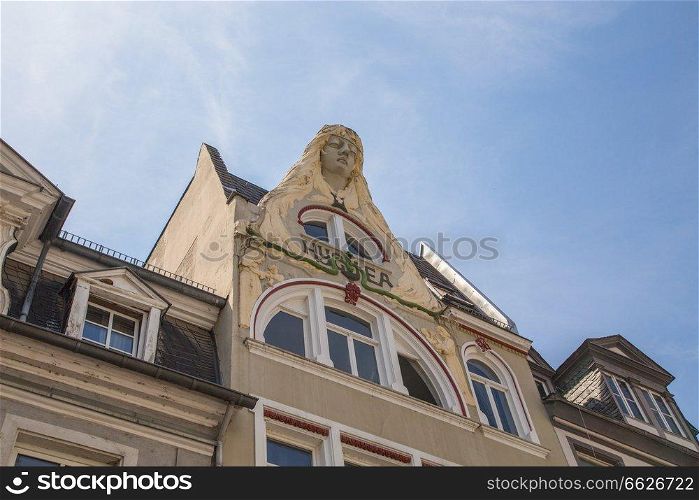 House facades in Koblenz Rhineland-Palatinate Germany.. House facades in Koblenz Rhineland-Palatinate Germany