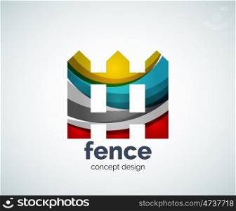 house fence logo template, abstract business icon