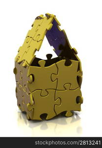 House from puzzle. 3d