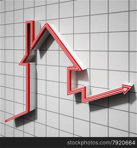 House Icon Showing House Or Building Price Going Up