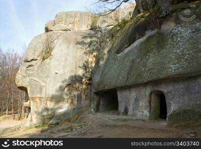 "house in rock ( "Skeli Dovbusha" , Ivano-Frankovsk Region, Ukraine )"