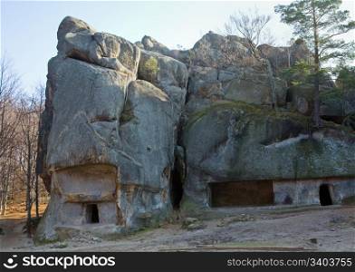 "house in rock ( "Skeli Dovbusha" , Ivano-Frankovsk Region, Ukraine )"