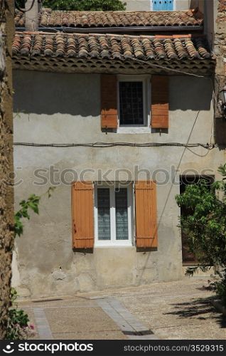 House in typical Provecal style, plasterwork and wooden shutters