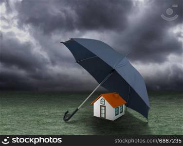 House insurance concept residential home real estate protection