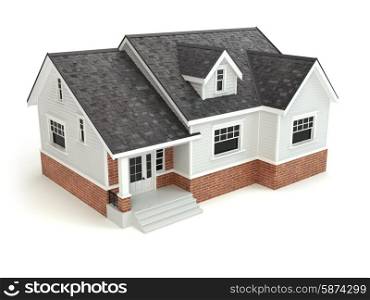 House isolated on white. Real estate concept. 3d