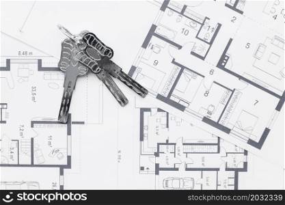 house keys architectural blueprints plans