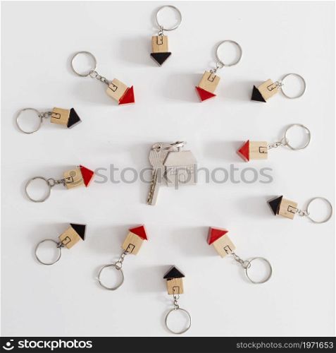 house keys small figurines. High resolution photo. house keys small figurines. High quality photo