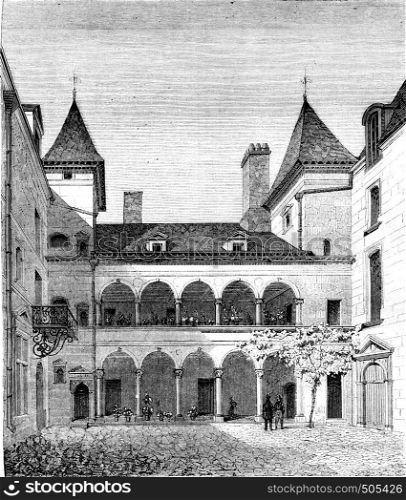 House known as Francois I, has Orleans, vintage engraved illustration. Magasin Pittoresque 1842.