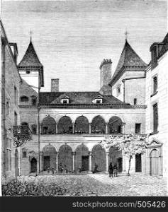 House known as Francois I, has Orleans, vintage engraved illustration. Magasin Pittoresque 1842.