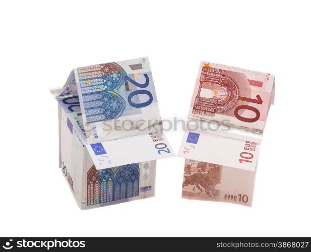 House Made From Ten And Twenty Euro Banknotes