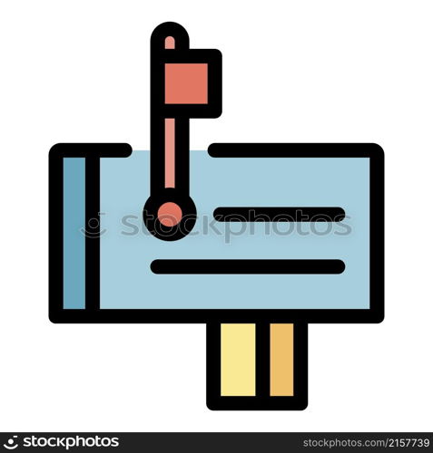 House mailbox icon. Outline house mailbox vector icon color flat isolated. House mailbox icon color outline vector